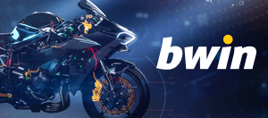 Una moto con el logo de bwin