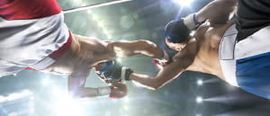 Dos boxeadores durante un combate.