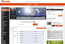 Sección de apuestas deportivas de la página web de Luckia